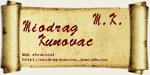 Miodrag Kunovac vizit kartica